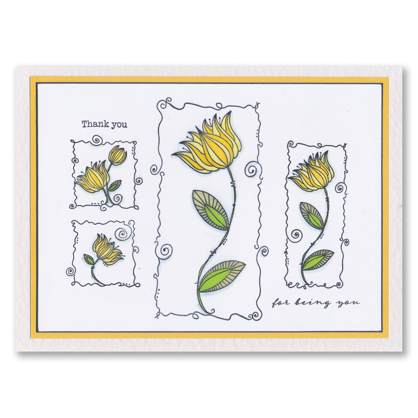 Barbara's SHAC Tulip Floral Panels A6 Square Stamp Set