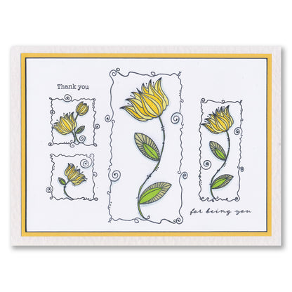 Barbara's SHAC Tulip Floral Panels A6 Square Stamp Set