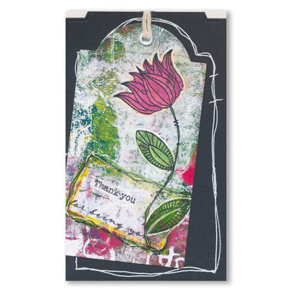 Barbara's SHAC Tulip Floral Panels A5 Square Stamp & Mask Set