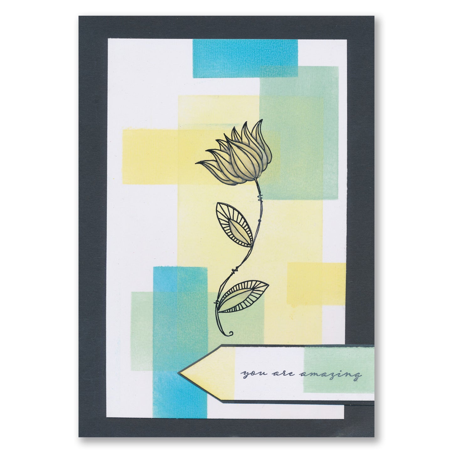 Barbara's SHAC Tulip Floral Panels A5 Square Stamp & Mask Set