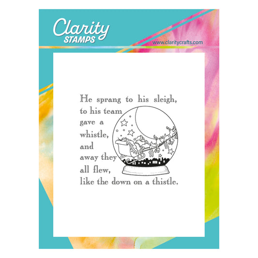 Twas the Night 14 - Snow Globe - Fine Line A6 Square Stamp