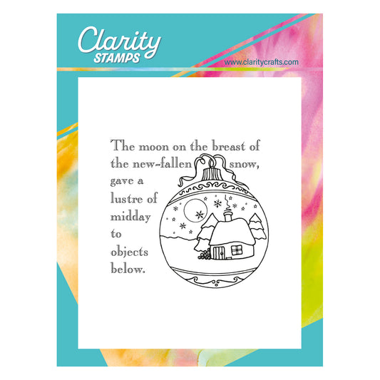 Twas the Night 4 - Bauble - Fine Line A6 Square Stamp