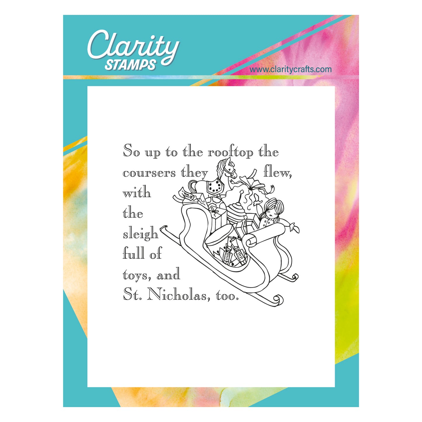 Twas the Night 8 - Toys - Fine Line A6 Square Stamp