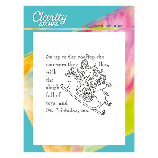 Twas the Night 8 - Toys - Fine Line A6 Square Stamp