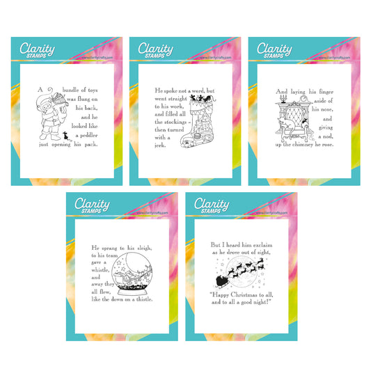 Twas the Night 11-15 - Fine Line A6 Square Stamp Quintet