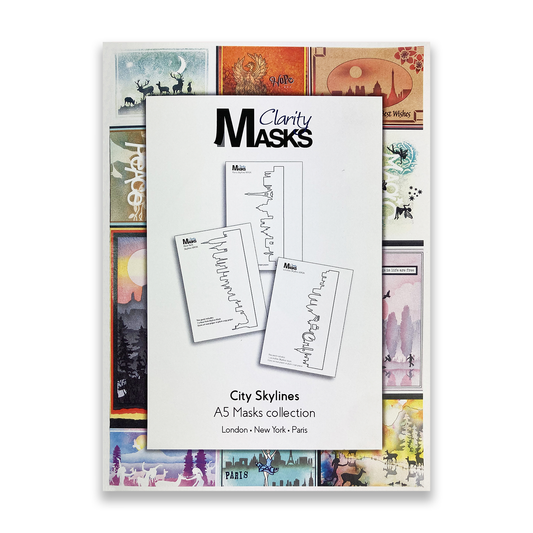 London, Paris & New York Skylines A5 Mask Set