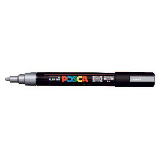 Silver - Uni Posca Marker Pen - PC-5M - Medium Tip