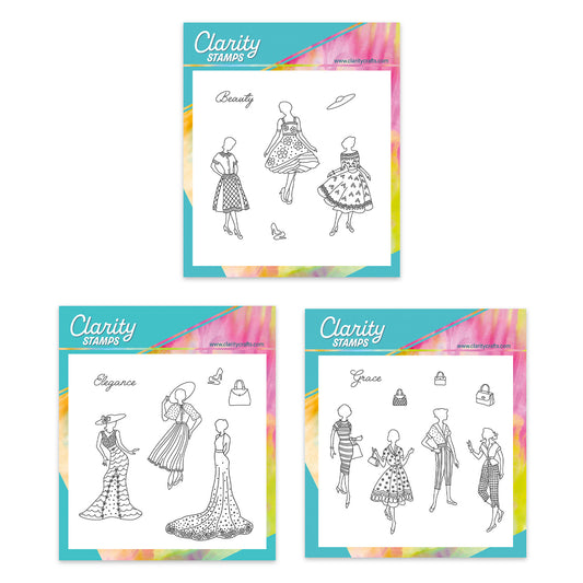 Barbara's Elegant Ladies A5 Square Stamp & Mask Collection
