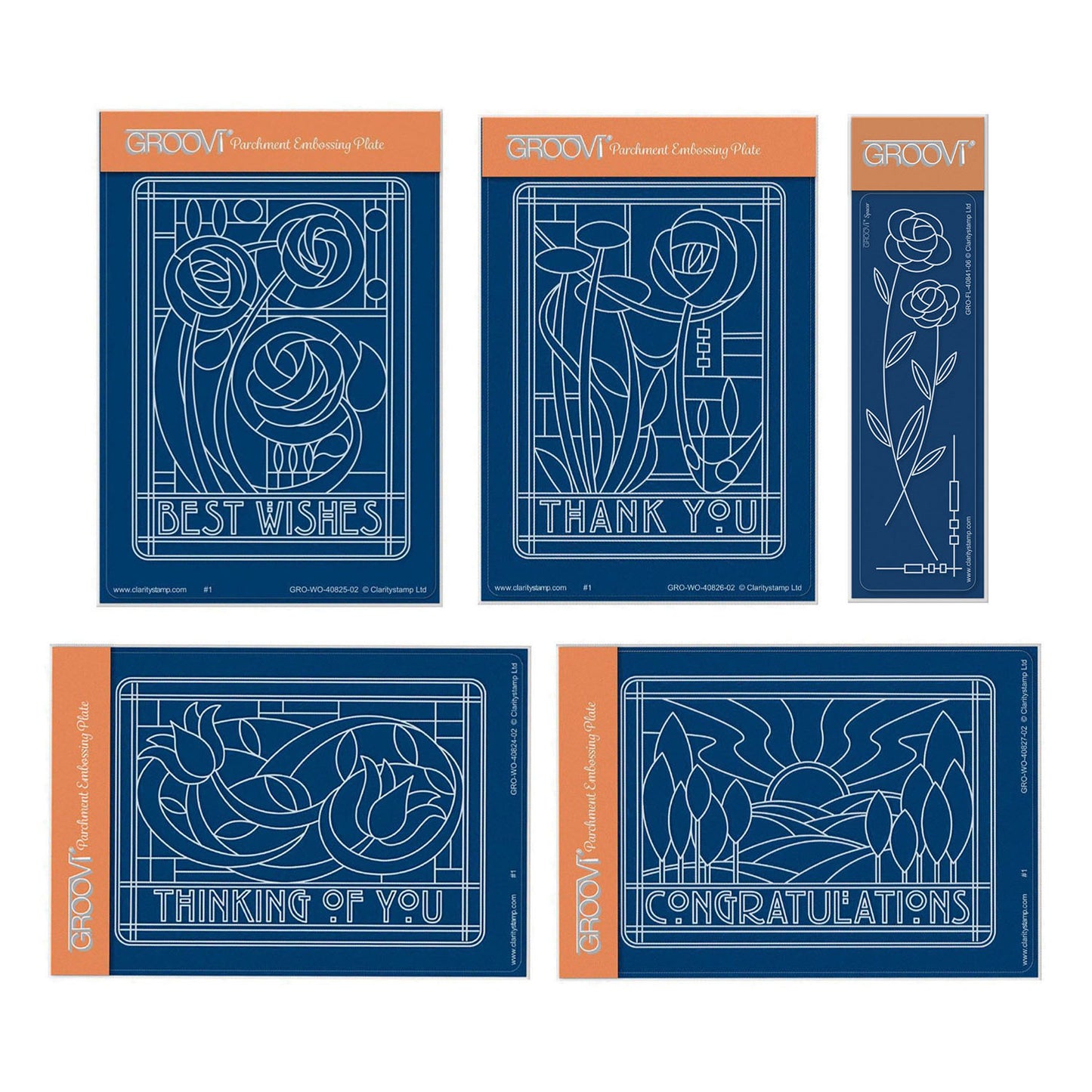 Art Nouveau Sentiments & Spacer A6 Groovi Plate Set