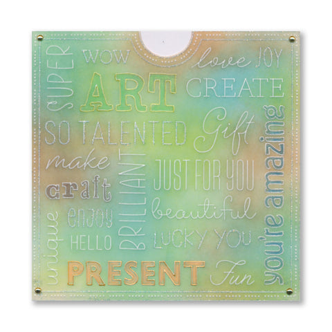 Jazz's Jazz It Up Sentiments Pouch A5 Square Groovi Plate