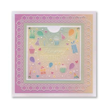 Jazz's Happy Birthday Pouch A5 Square Groovi Plate