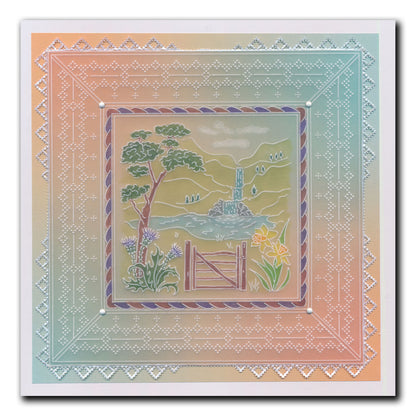 Linda's Waterfall Scene Layering Frame A4 Square Groovi Plate