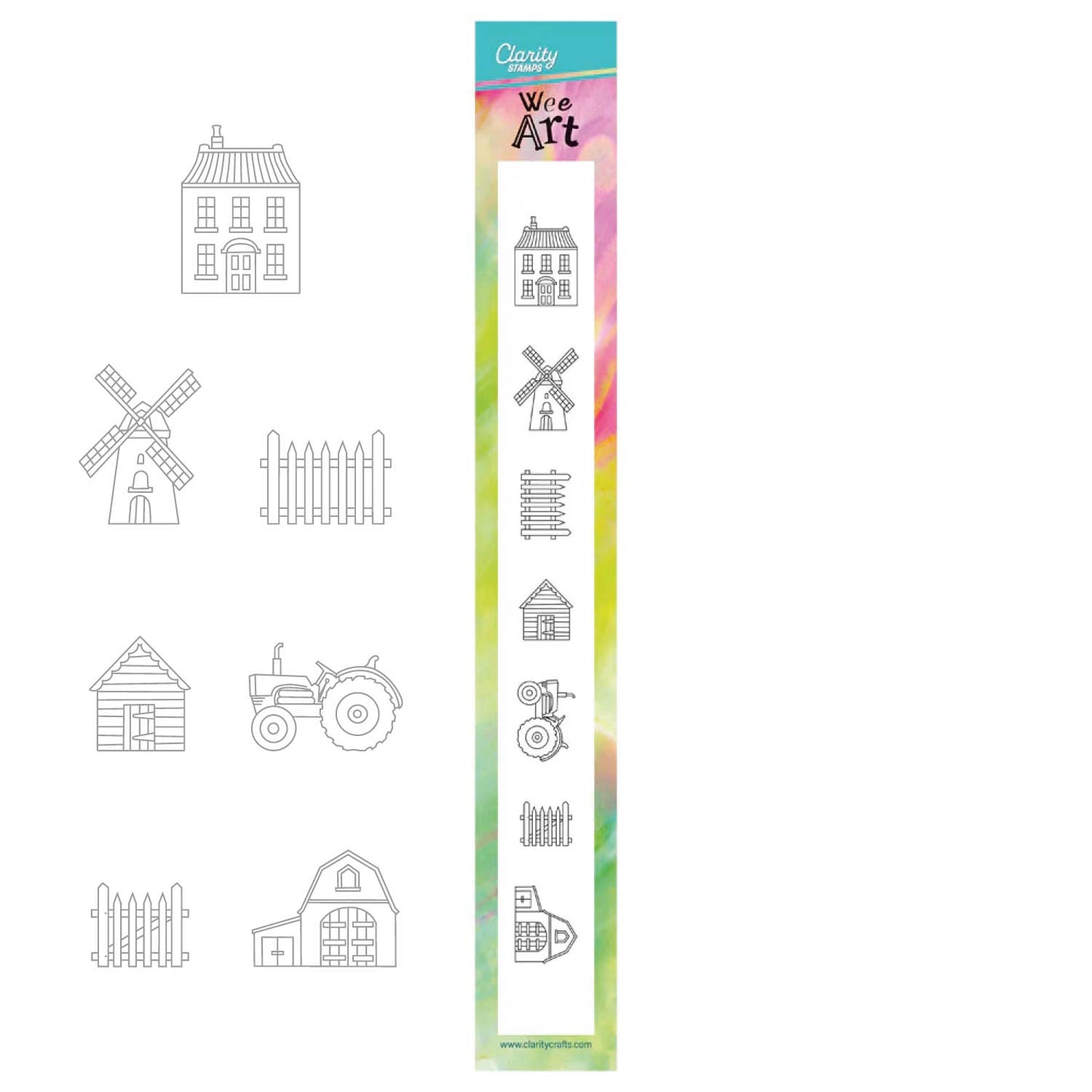 Wee Stamp Set 13 – Farm Buildings (with Mask)