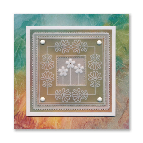 Tina's Wild Flowers Parchlet A6 Square Groovi Plate