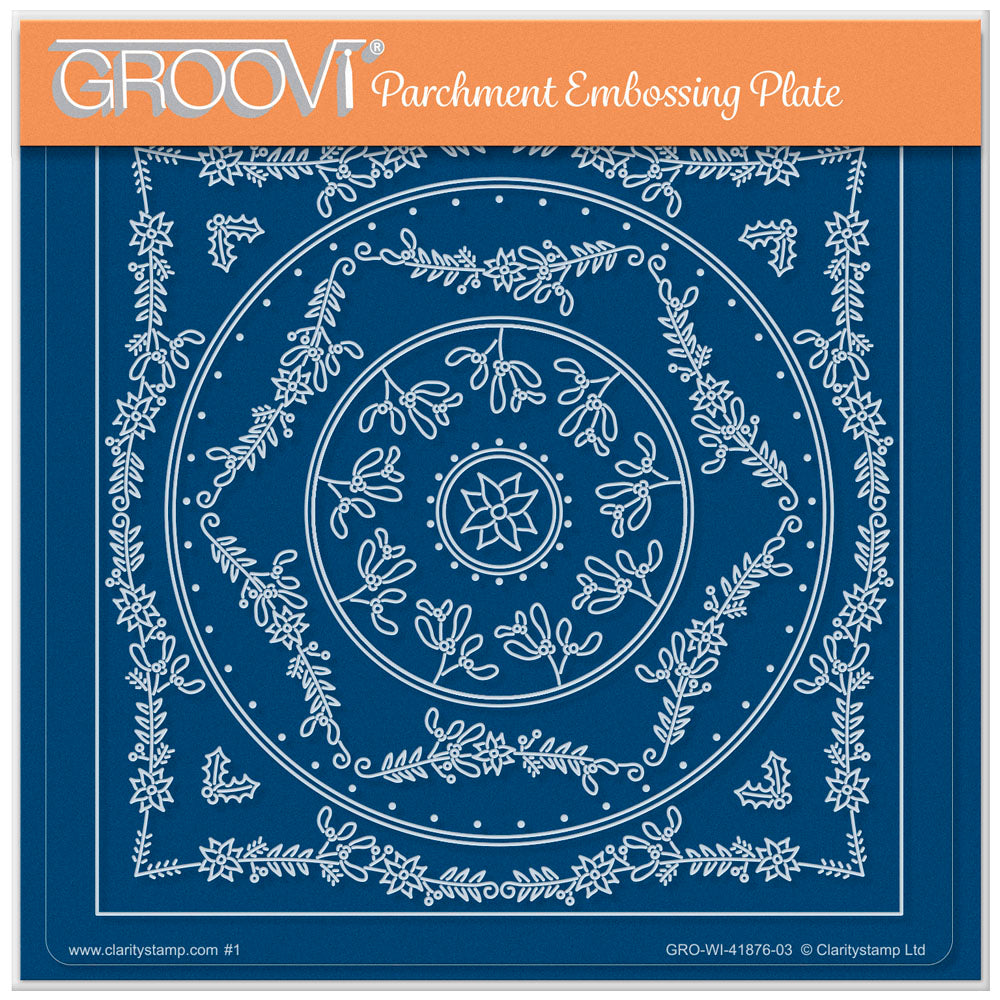 Jazz's Winter Mistletoe Frame A5 Square Groovi Plate