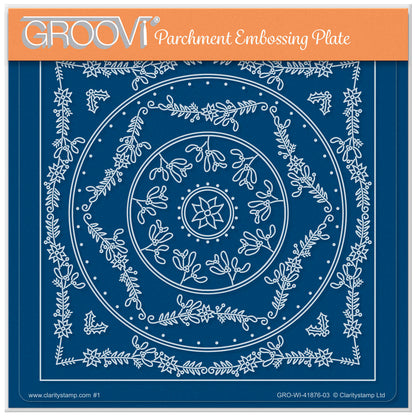 Jazz's Winter Mistletoe Frame A5 Square Groovi Plate