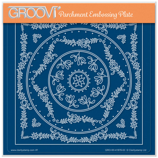Jazz's Winter Mistletoe Frame A5 Square Groovi Plate