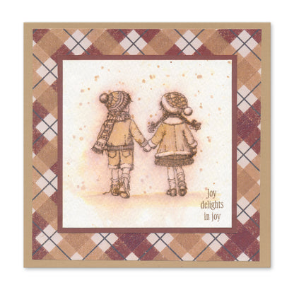 Barbara's Vintage Children Stamps & Tartan Frames Collection with FREE GIFT Blending Pen Worth £6.25