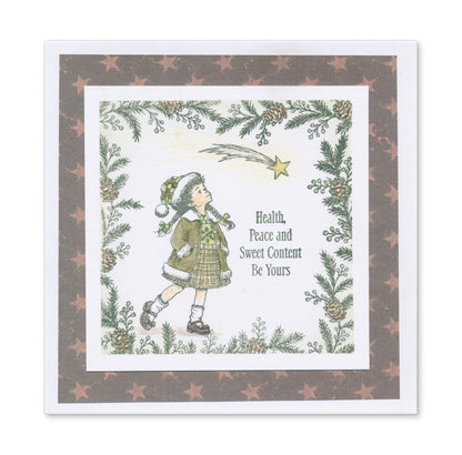 Barbara's Vintage Children Stamps & Tartan Frames Collection with FREE GIFT Blending Pen Worth £6.25