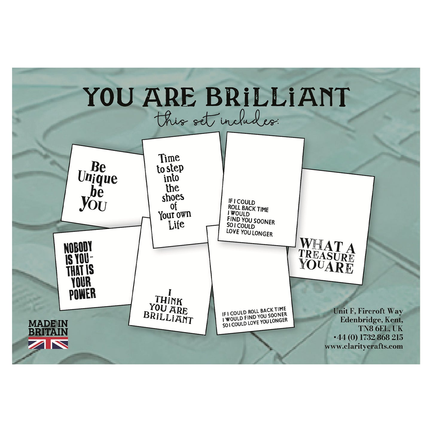 Set 08 - Quotes - You Are Brilliant - Printed Postcards