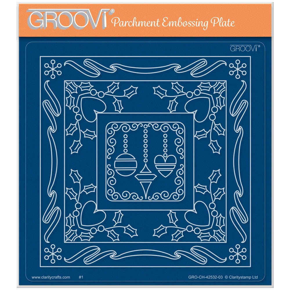 Tina's Baubles & Hearts Christmas All in One A5 Square Groovi Plate