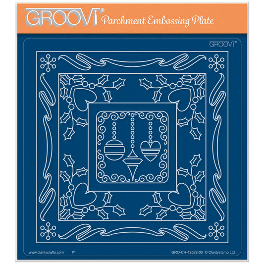 Tina's Baubles & Hearts Christmas All in One A5 Square Groovi Plate