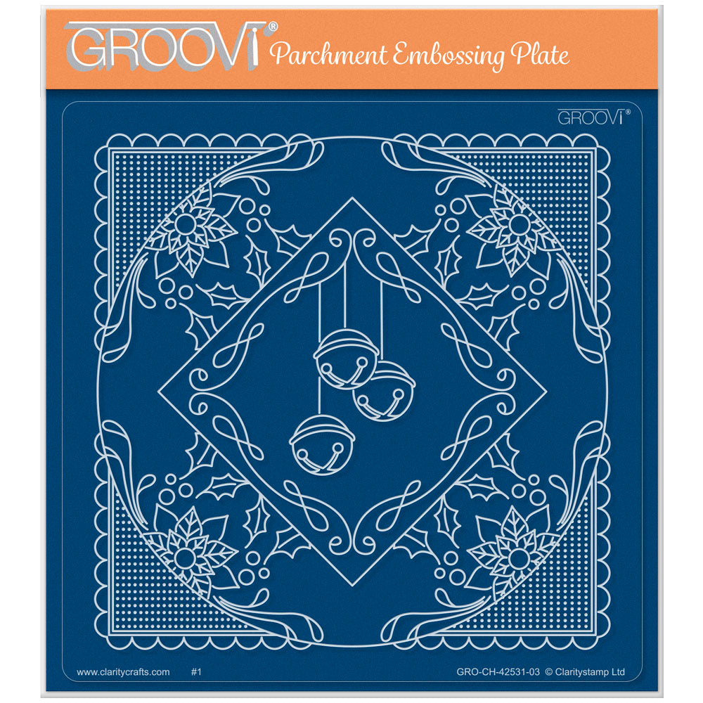 Tina's Bells & Poinsettias Christmas All in One A5 Square Groovi Plate