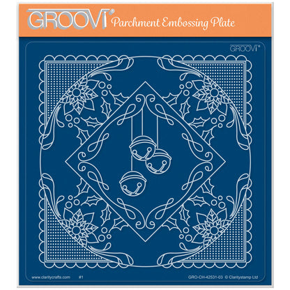 Tina's Bells & Poinsettias Christmas All in One A5 Square Groovi Plate