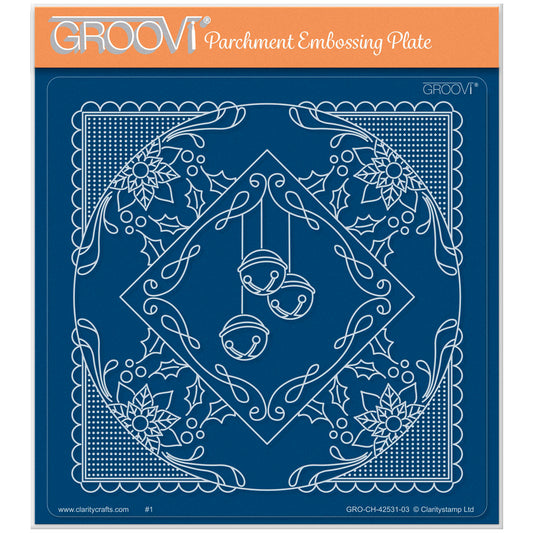 Tina's Bells & Poinsettias Christmas All in One A5 Square Groovi Plate