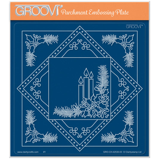 Tina's Candles & Holly Christmas All in One A5 Square Groovi Plate