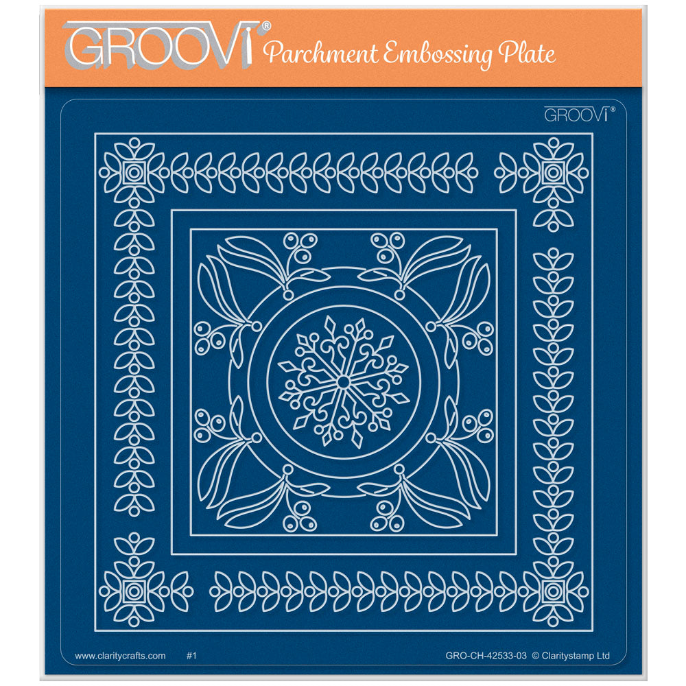Tina's Snowflake & Mistletoe Christmas All in One A5 Square Groovi Plate