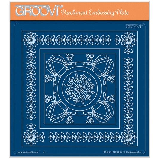 Tina's Snowflake & Mistletoe Christmas All in One A5 Square Groovi Plate