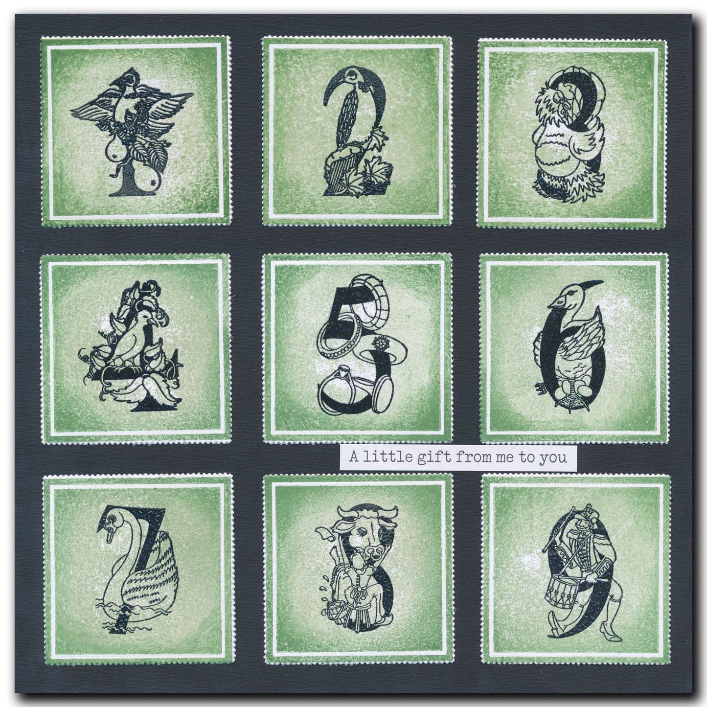 Bijou Barbara's 12 Days of Christmas, Verses & Backdrop Stamp Collection