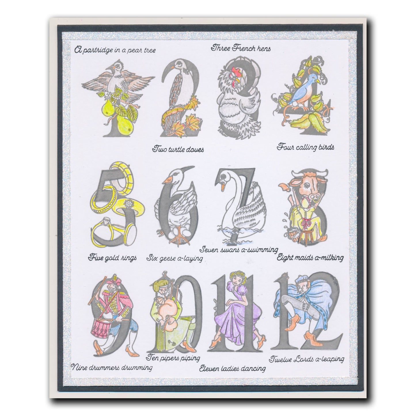 Bijou Barbara's 12 Days of Christmas A5 Stamp Set