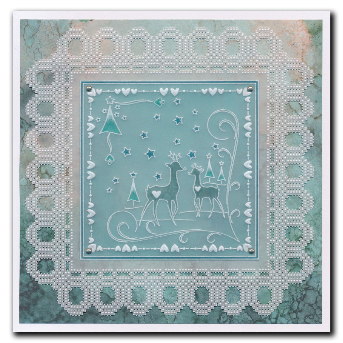 Tina's Small Christmas Corners 3 & 4 A5 Square Groovi Plate Duo