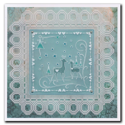 Tina's Small Christmas Corners 3 & 4 A5 Square Groovi Plate Duo