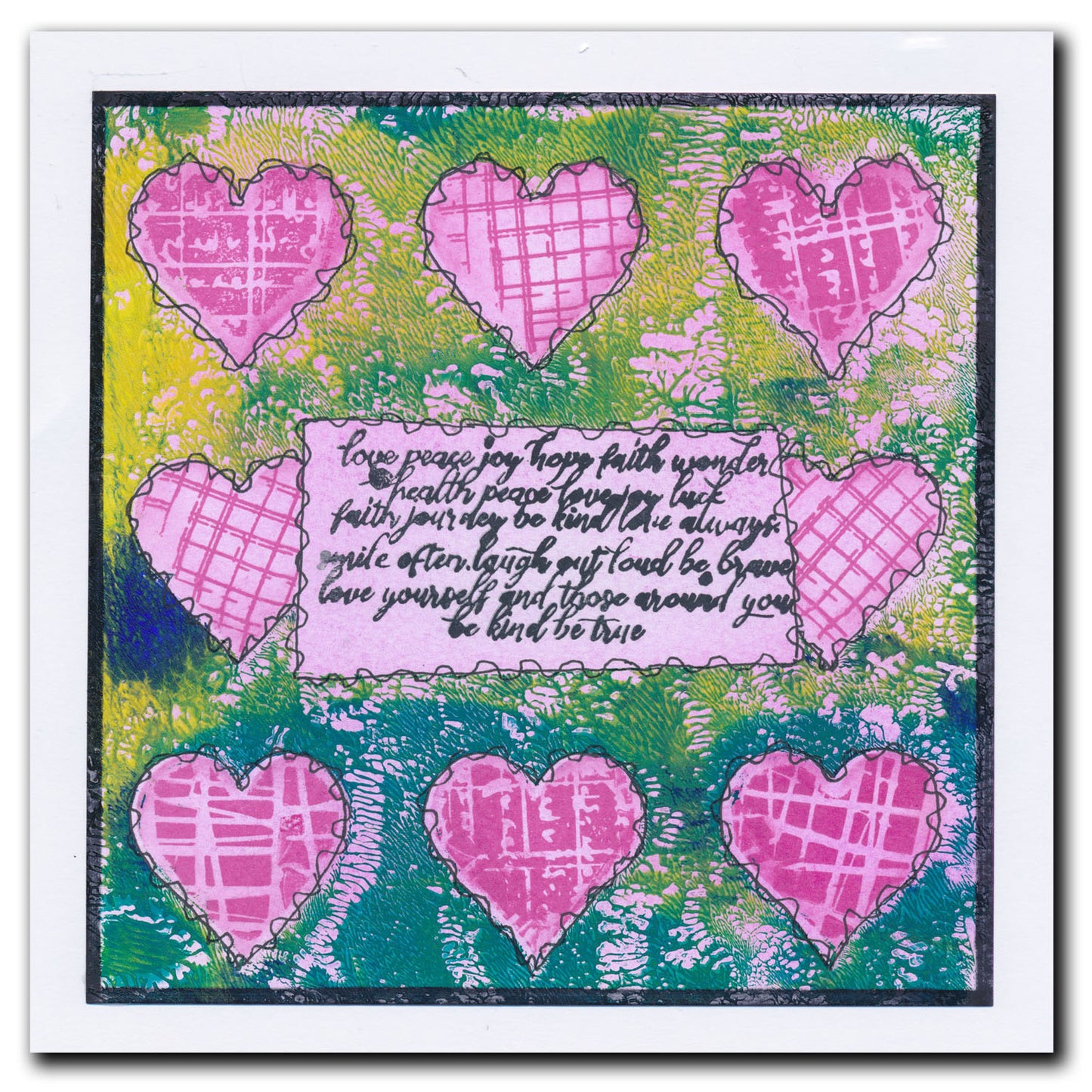 Grungy Grid & Script A5 Stamp Set