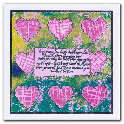 Grungy Grid & Script A5 Stamp Set