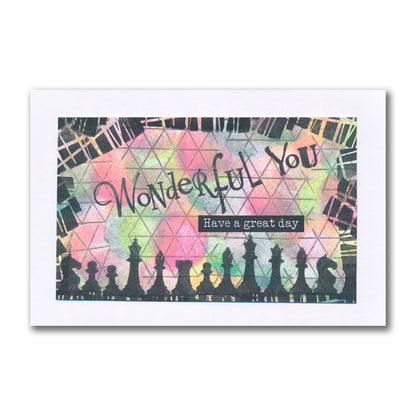Grungy Grids, Patterns & Script A5 Stamp Duo