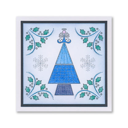 Paper Stitch by Clarity - 06 - Angel Christmas Tree Embroidery Card Pack