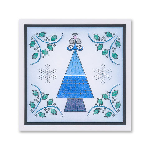 Paper Stitch by Clarity - 06 - Angel Christmas Tree Embroidery Card Pack