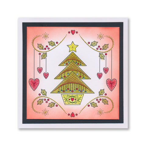 Paper Stitch by Clarity - 08 - Star Christmas Tree Embroidery Card Pack