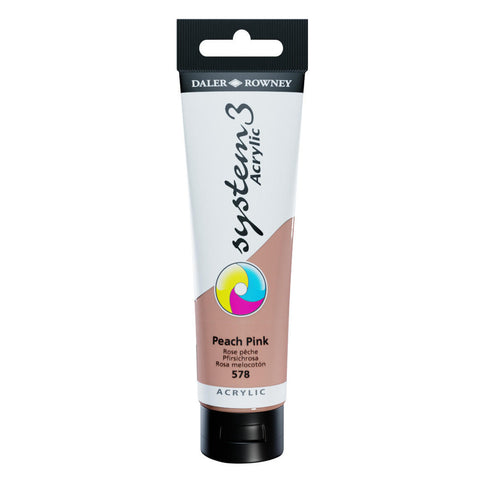 System 3 Acrylic Paint - Peach Pink 150ml