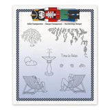 Linda's In the Garden - Deck Chairs A5 Square Stamp & Mask Set