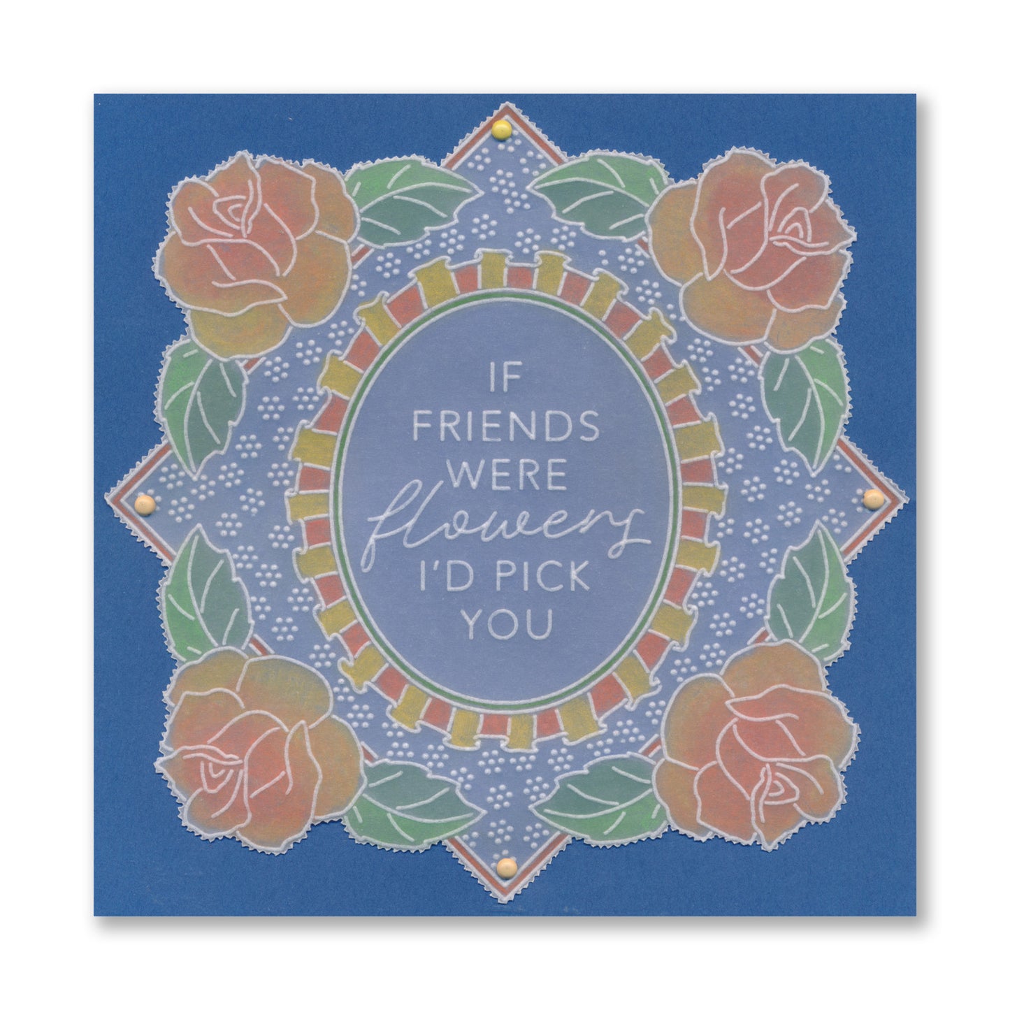 Groovi Grid Overlay - If Friends Were Flowers A5 Square Groovi Plate
