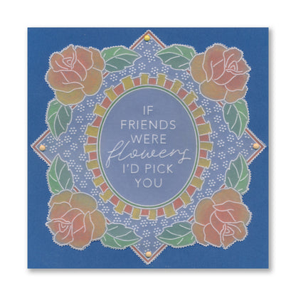 Groovi Grid Overlay - If Friends Were Flowers A5 Square Groovi Plate