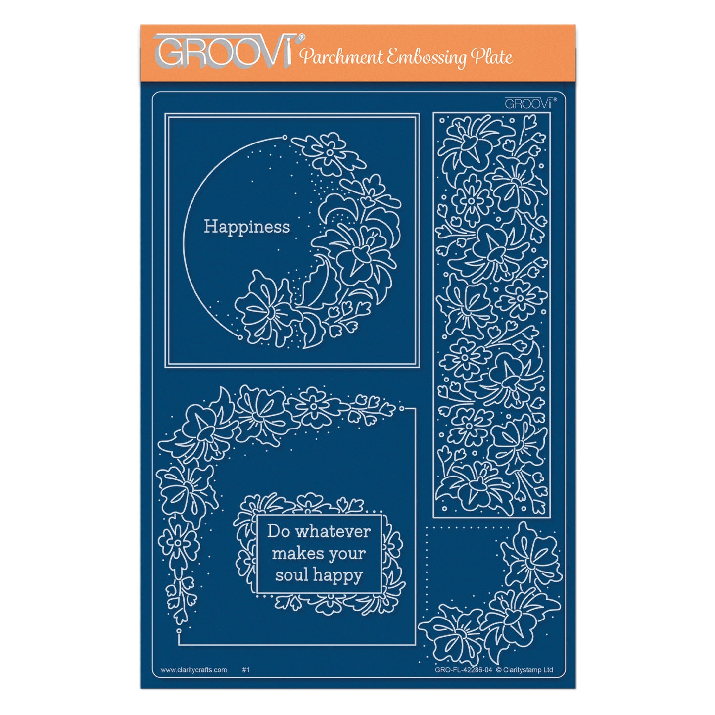 Barbara's Happiness - Floral Crescent & Panel A5 Groovi Plate