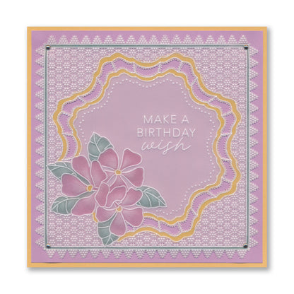 Groovi Grid Overlay - Birthday Wish A5 Square Groovi Plate