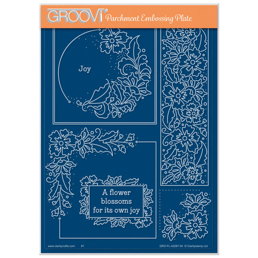 Barbara's Joy - Floral Crescent & Panel A5 Groovi Plate
