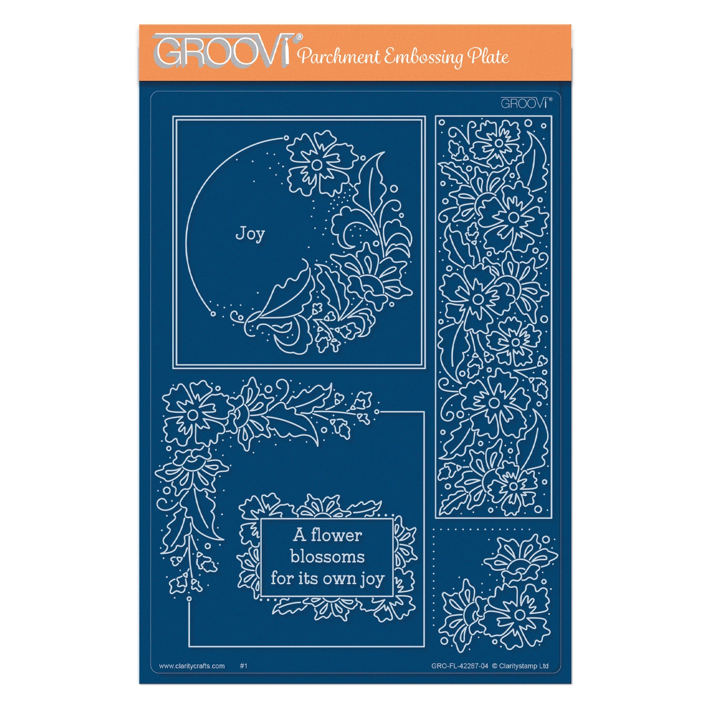 Barbara's Joy - Floral Crescent & Panel A5 Groovi Plate